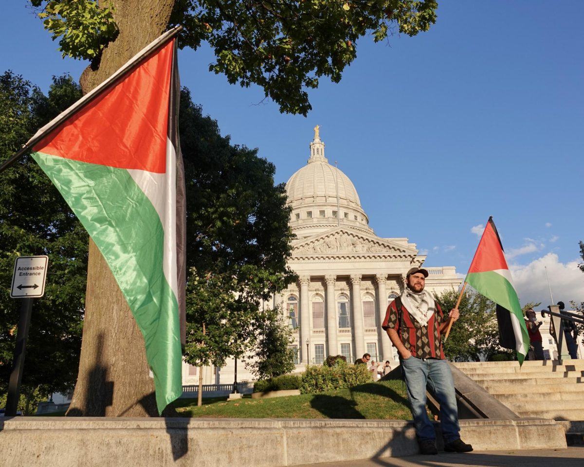 An "All Out for Lebanon" protest on the steps of the Capitol. September 25, 2024. 