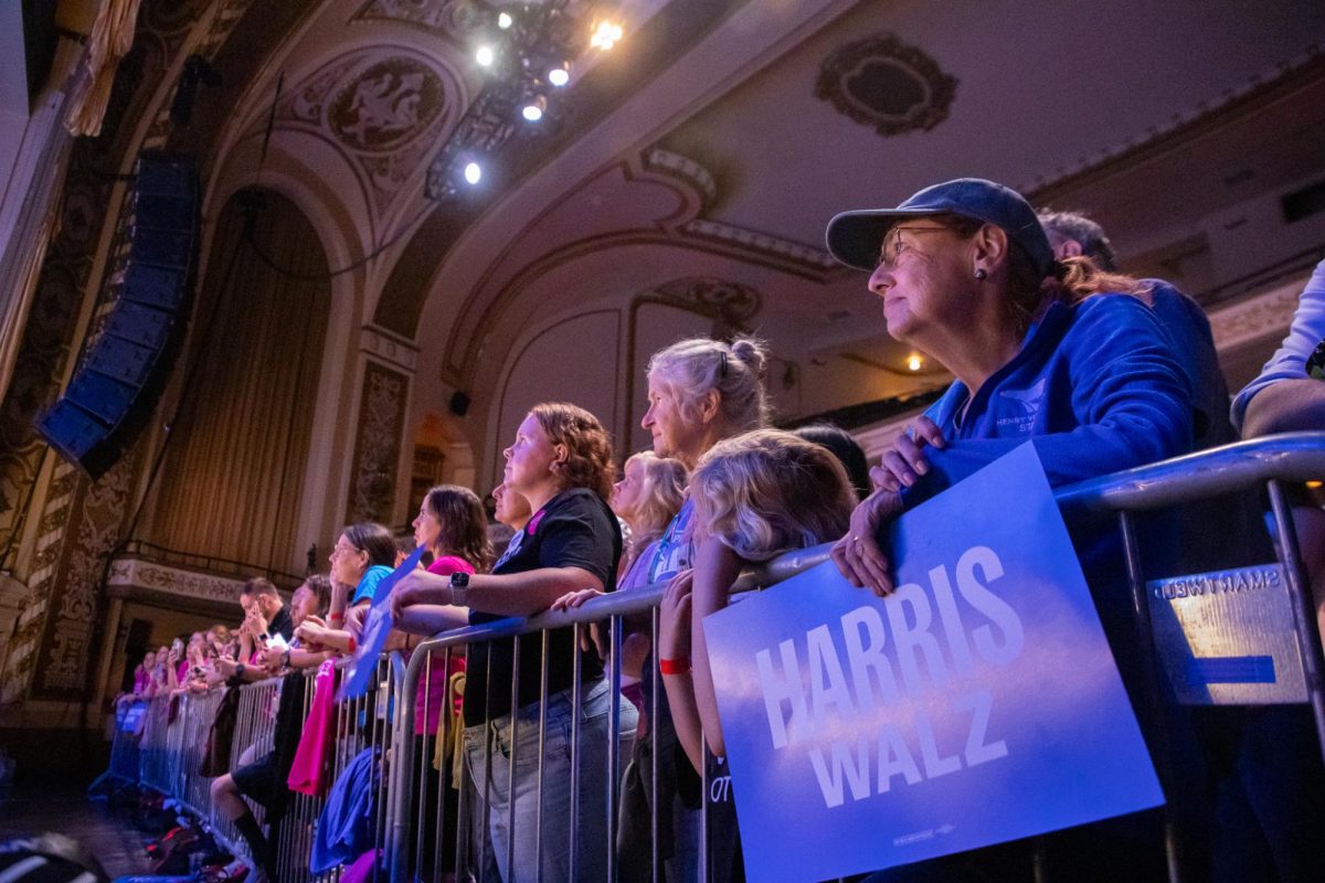 US Rep. Alexandria Ocasio-Cortez speaks at the Orpheum Theatre. September 27, 2024.