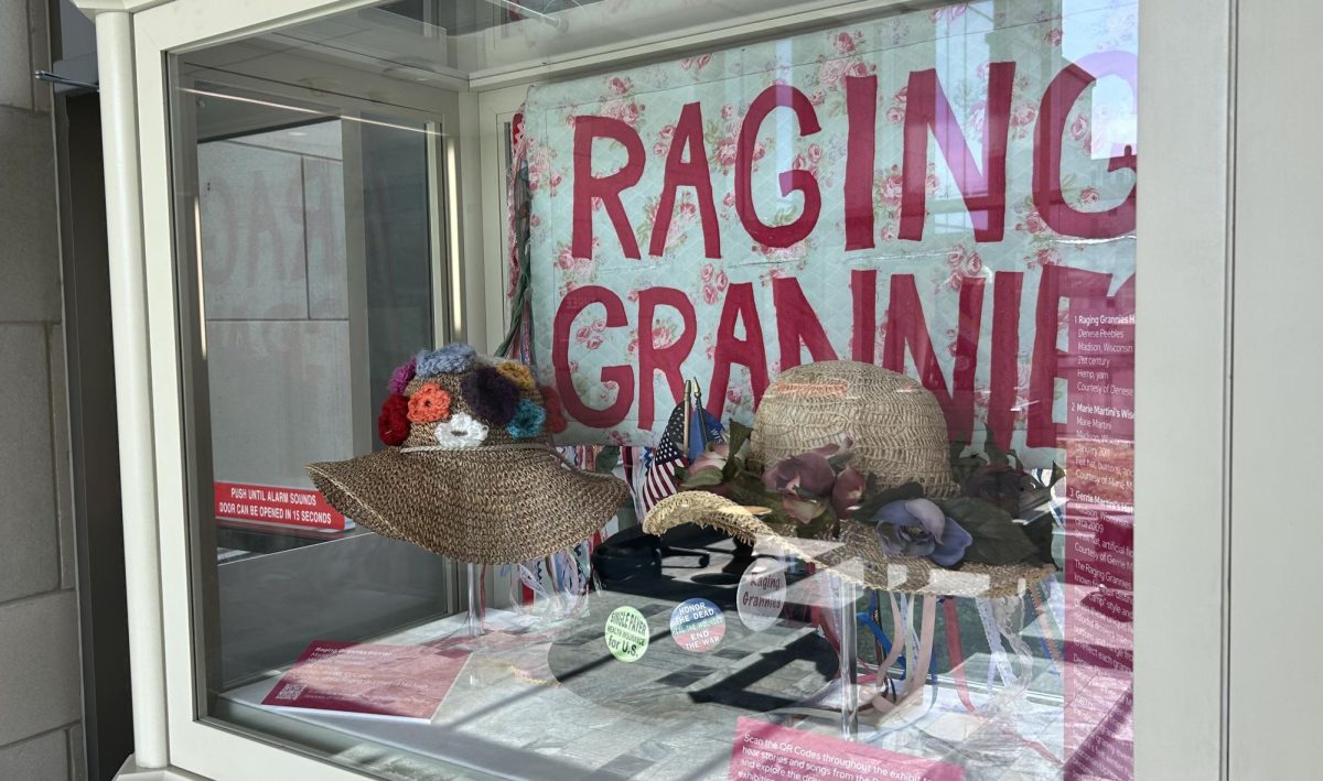 “It’s All the Rage: Activism, Aging, and the Raging Grannies of Madison” exhibit at Nancy Nicholas Hall. Sept. 24, 2024. 