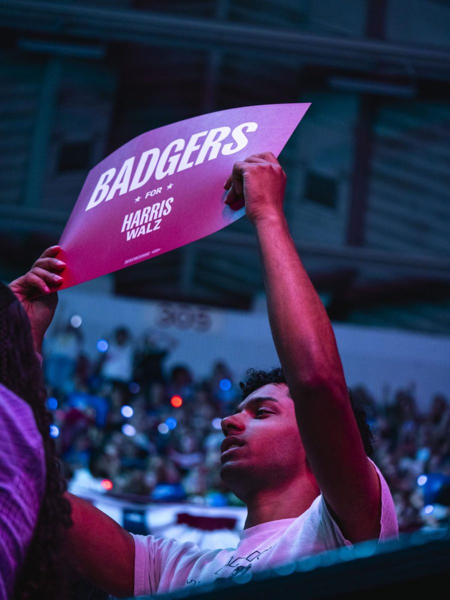 UW student at the Kamala Harris rally in Madison. September 20, 2024.