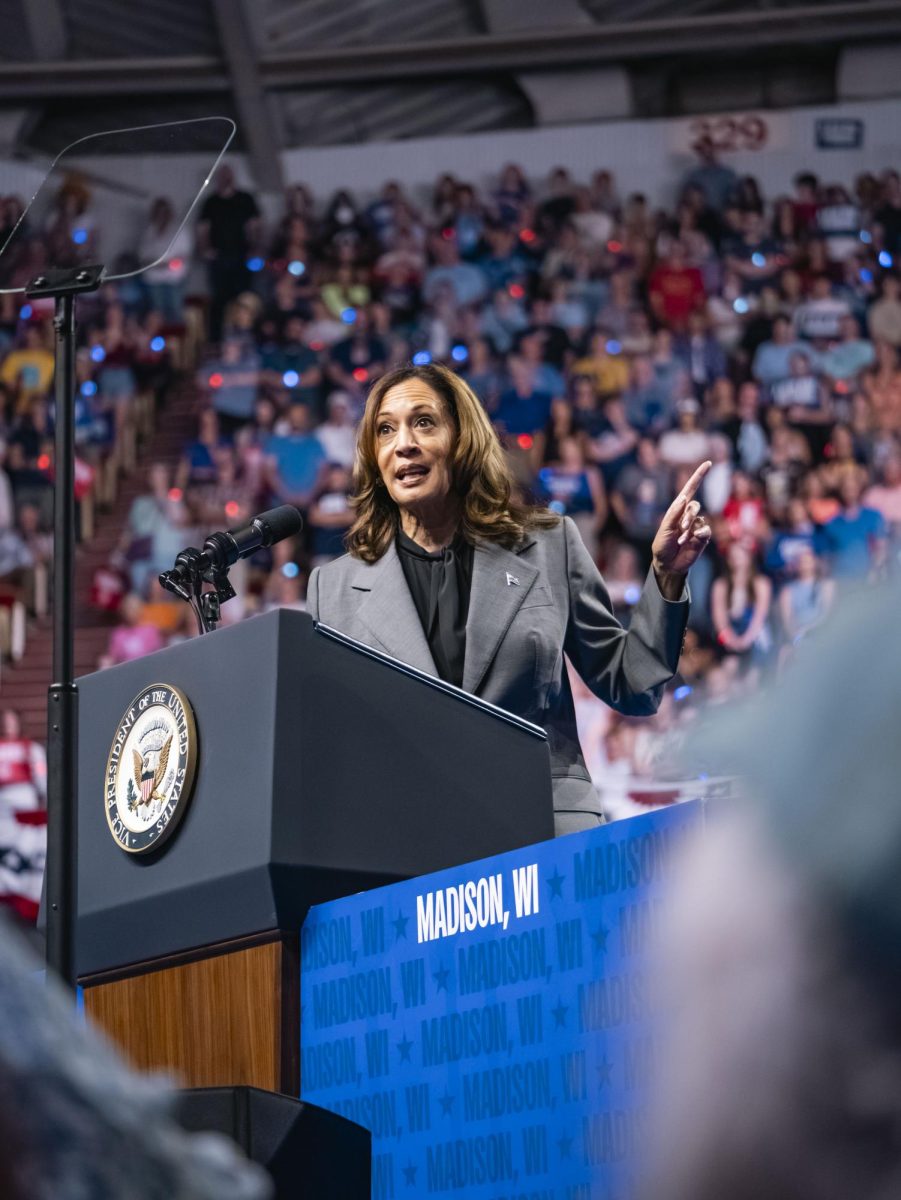 Kamala Harris at her rally in Madison. September 20, 2024. 