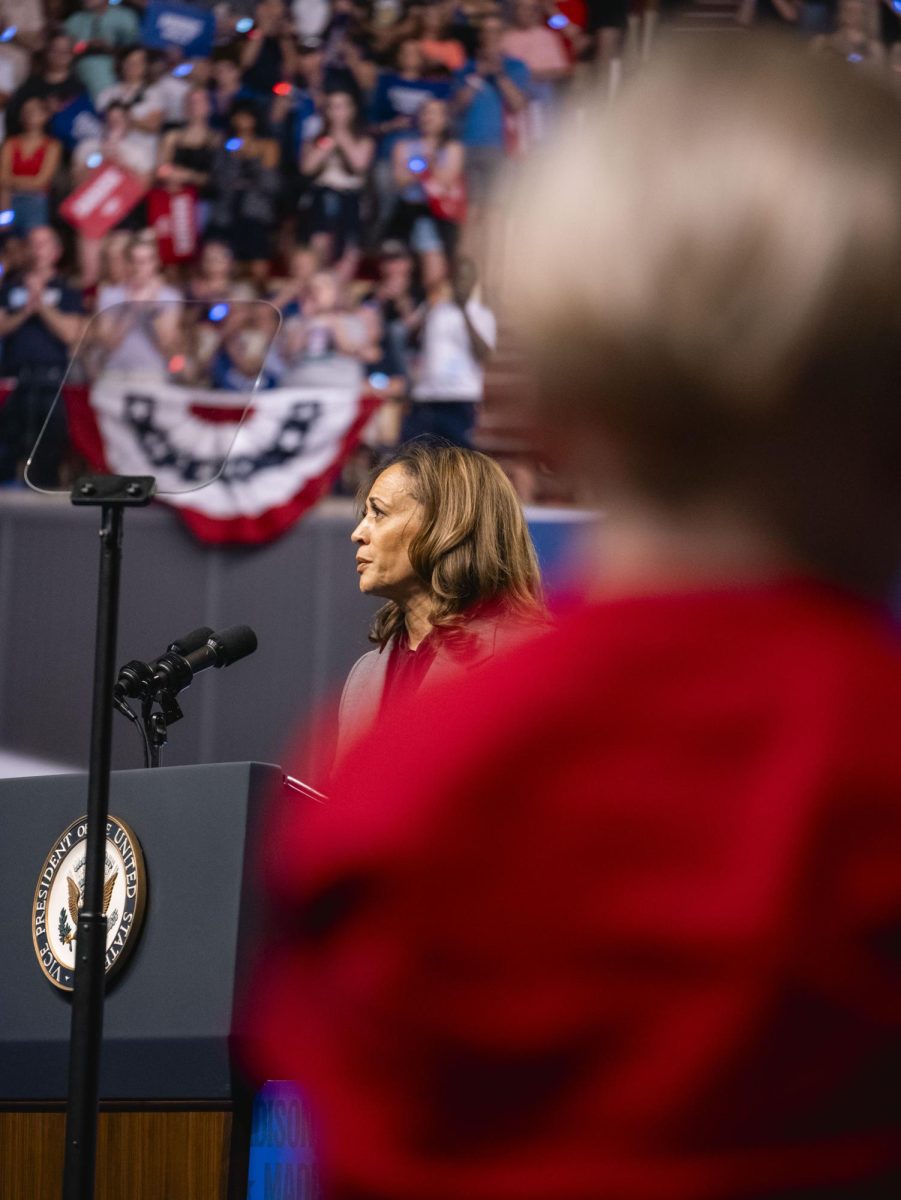 Kamala Harris at her rally in Madison. 