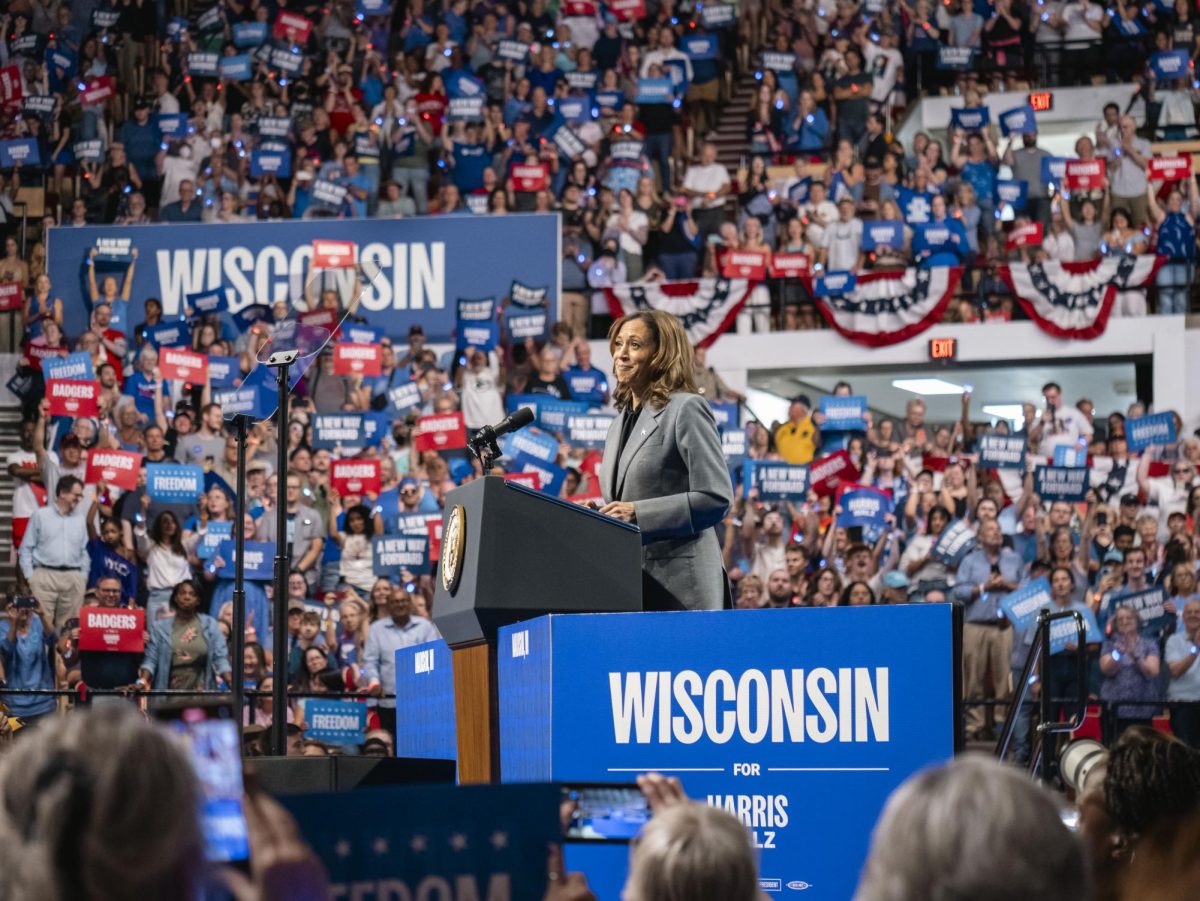 Kamala Harris at her Madison rally. 