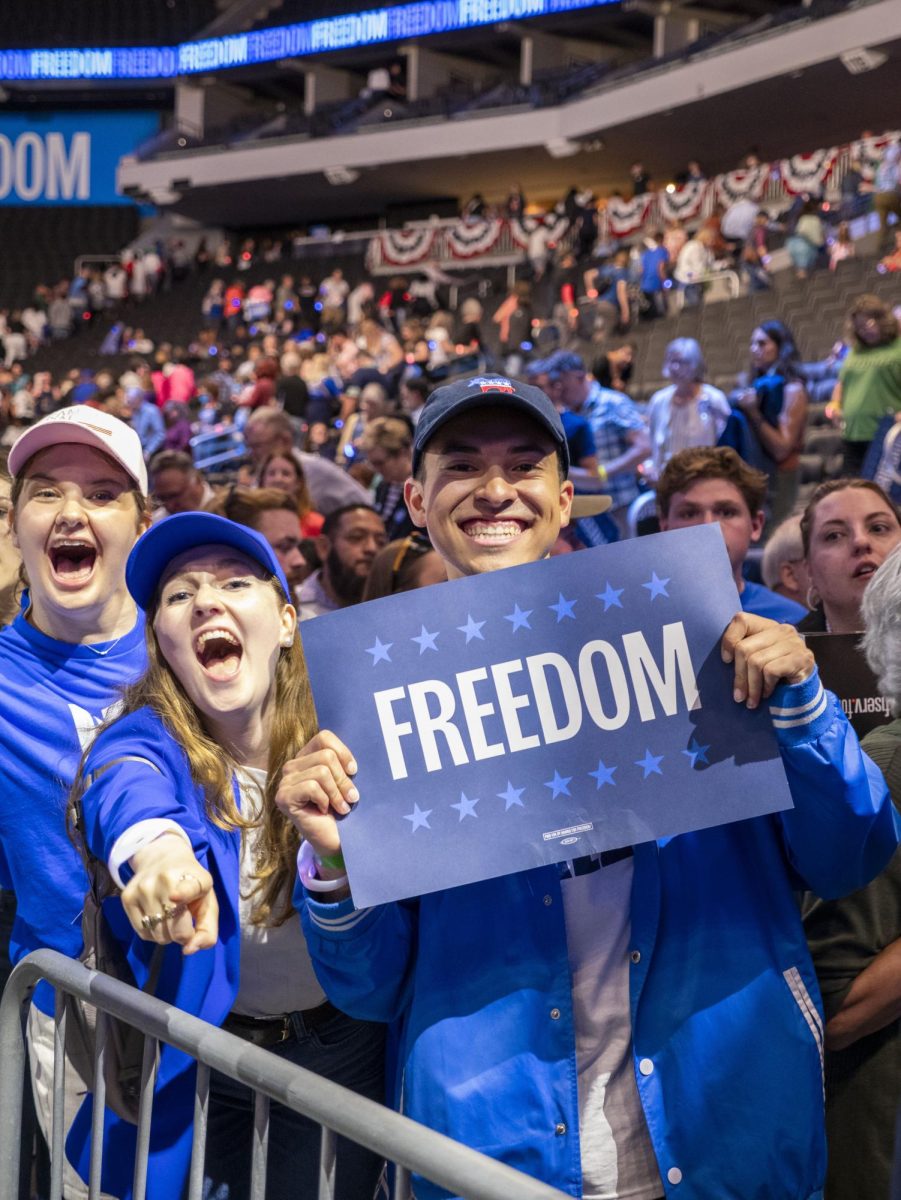 UW-Madison students at the Kamala Harris rally in Milwaukee. 