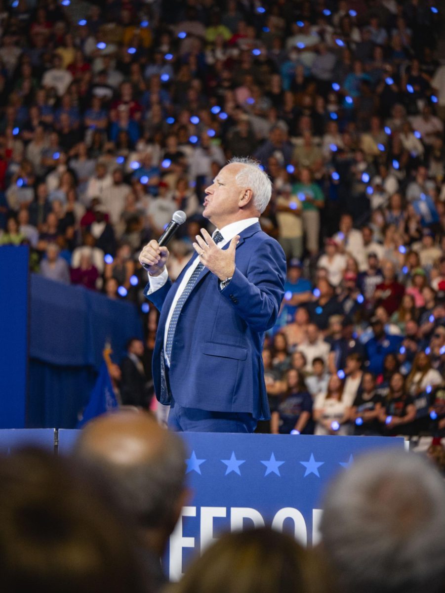 Tim Walz at the Harris rally in Milwaukee. Aug. 20, 2024. 