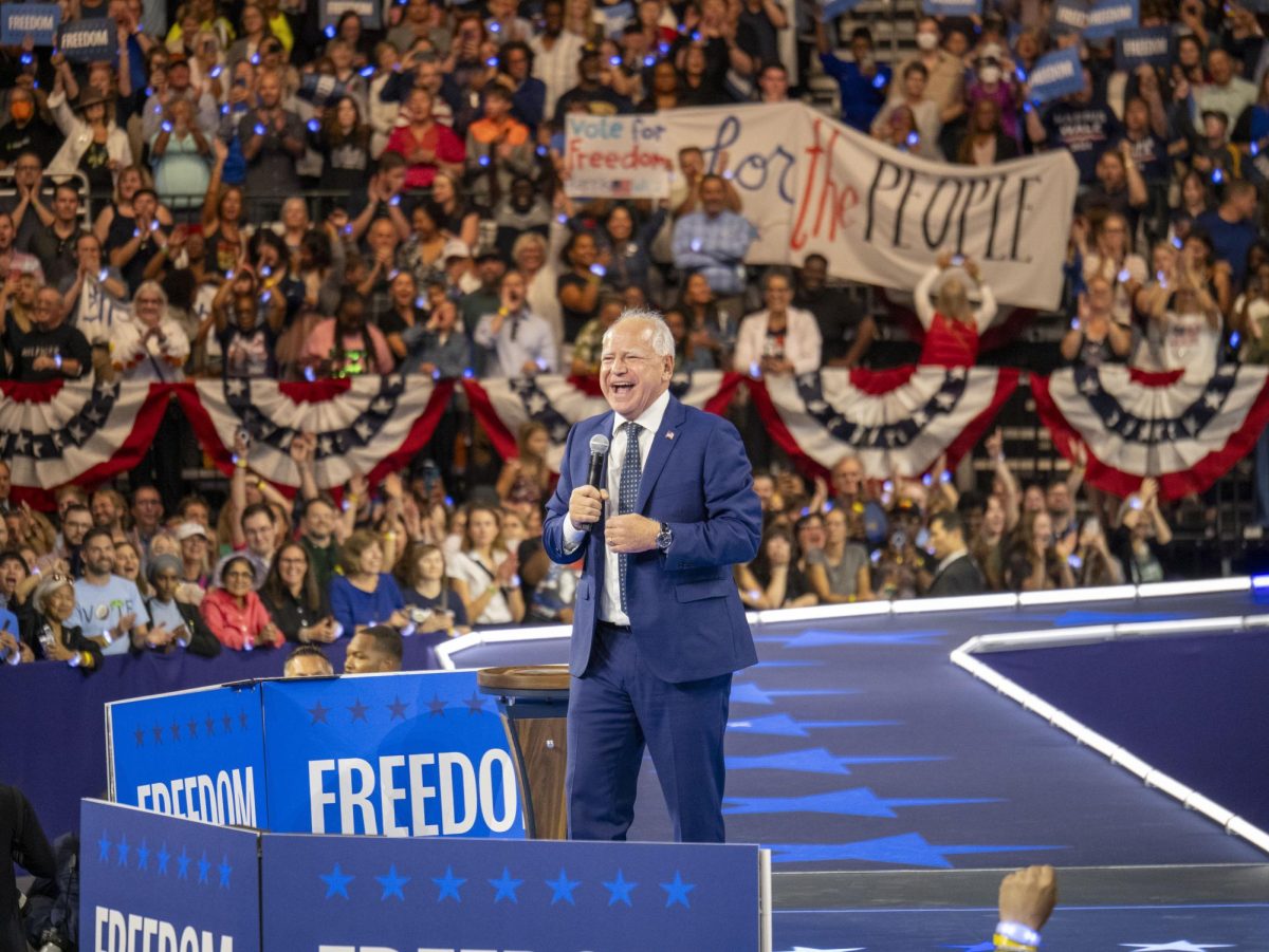 Tim Walz at the Harris rally in Milwaukee. Aug. 20, 2024. 