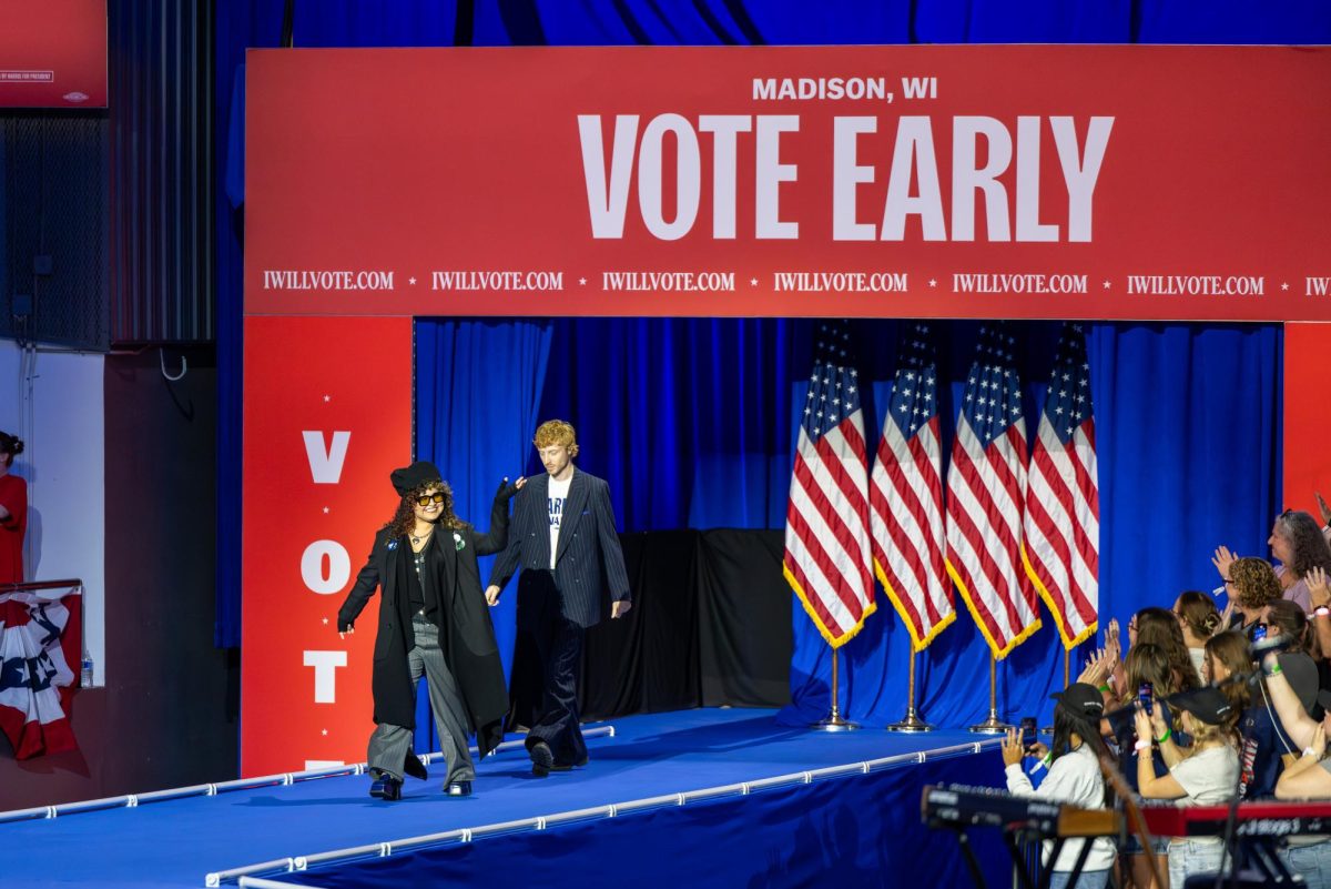 Remi Wolf performs at a Harris-Walz campaign event in Madison at the Alliant Energy Center. October 30, 2024.
