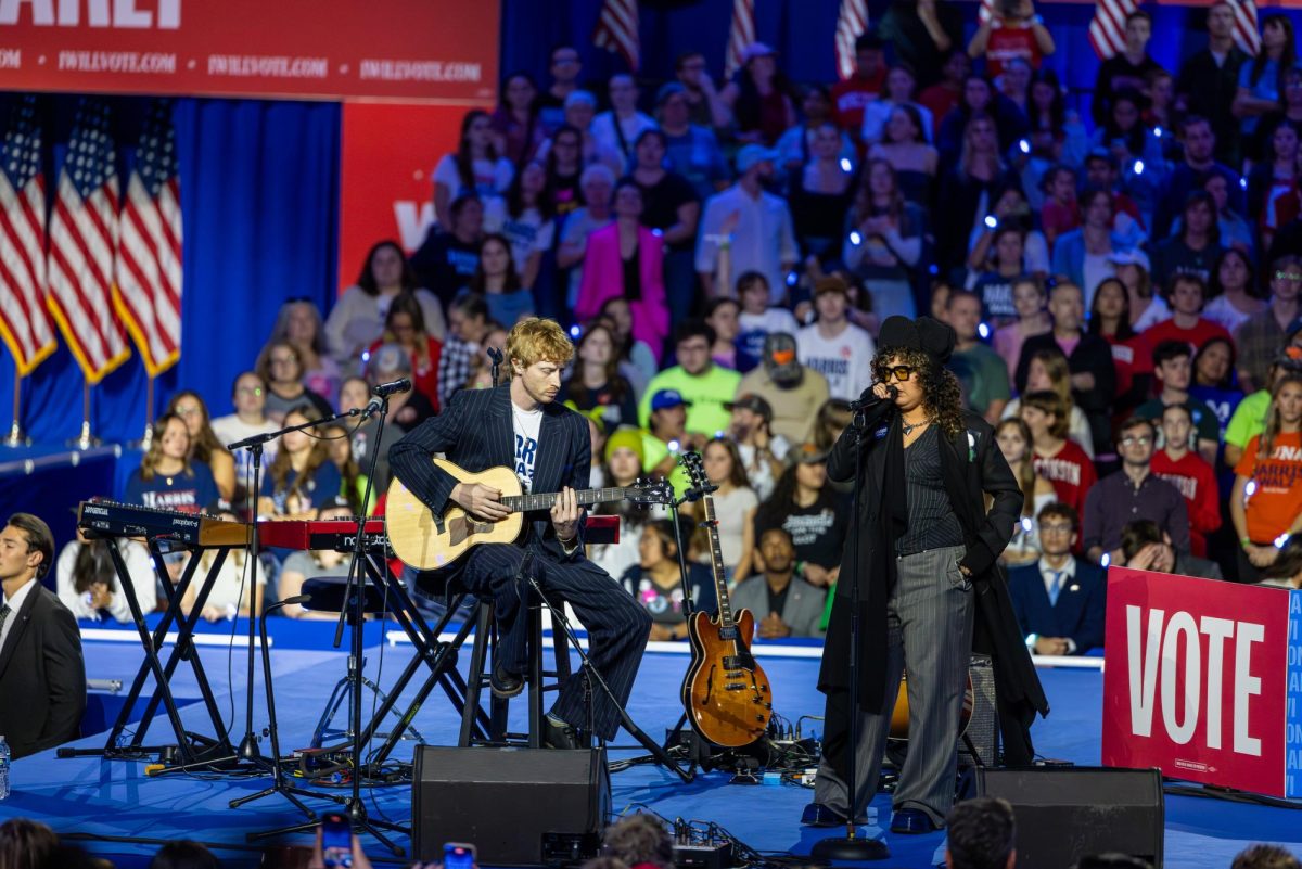 Remi Wolf performs at a Harris-Walz campaign event in Madison at the Alliant Energy Center. October 30, 2024.
