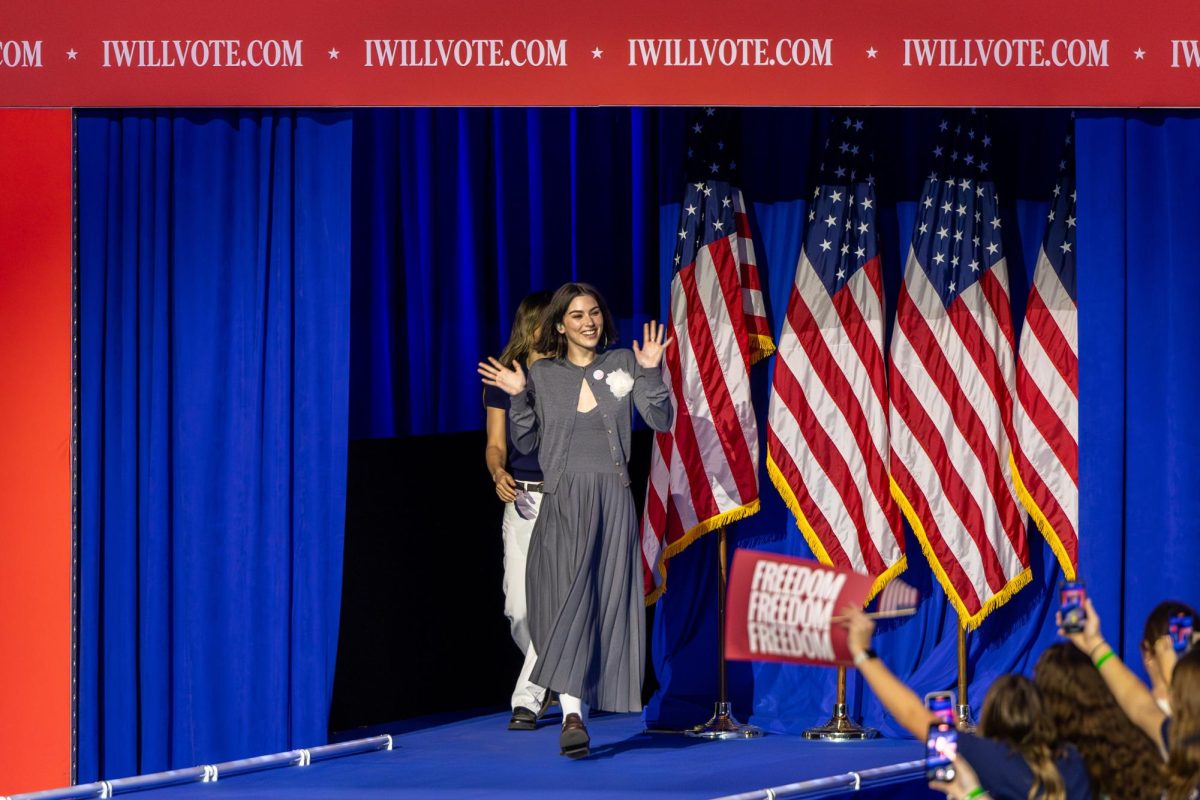 Gracie Abrams performs at a Harris-Walz campaign event in Madison at the Alliant Energy Center. October 30, 2024.