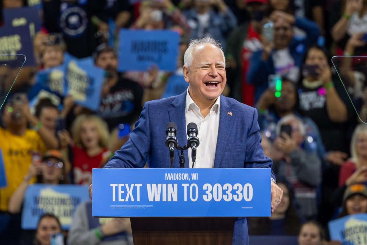 Vice Presidential Nominee and Minnesota Governor Tim Walz speaks at a Harris Walz Campaign event. October 22, 2024.