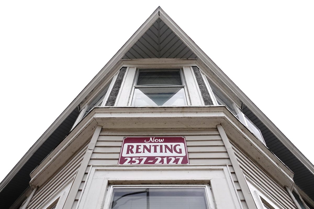 A "now renting" sign located on N Henry Street. October 12, 2024.