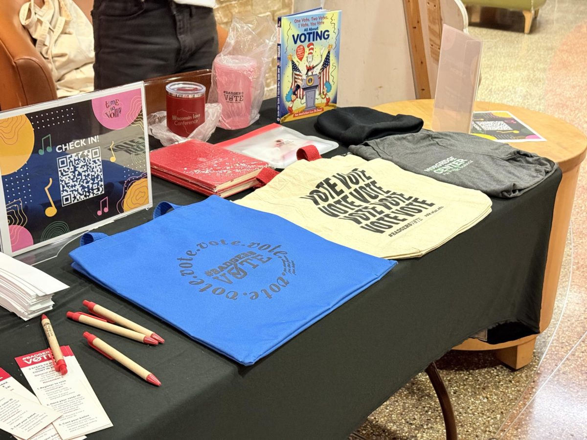 Voterpalooza check in table at the Sett inside Union South. October 1, 2024.