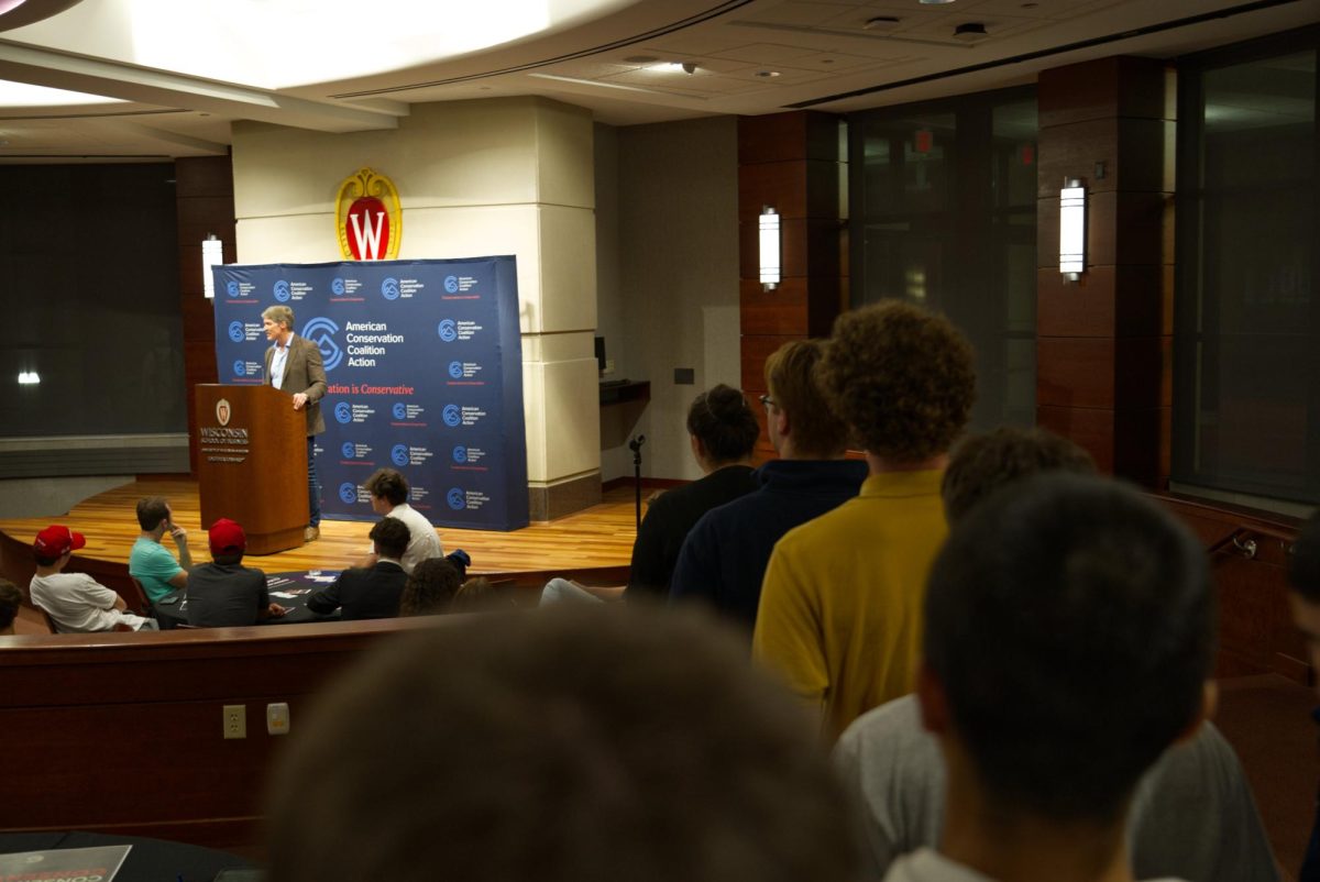 Students waiting to ask Eric Hovde a question. October 29th, 2024