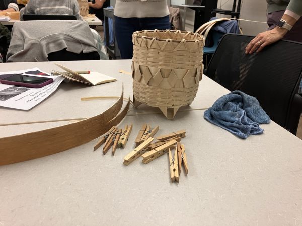 Traditionally-woven basket from the Menominee Indian Tribe