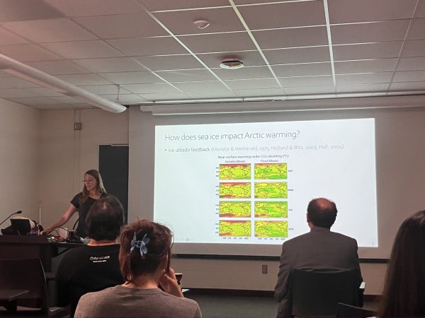 Lily Hahn presents work on climate models.