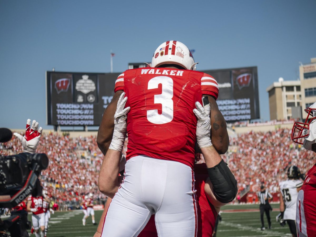 Tawee Walker and teammates celebrate in the End Zone. October 5, 2024. 