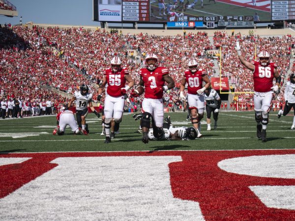 Badger Running Back Tawee Walker takes it into the End Zone. October 5, 2024. 