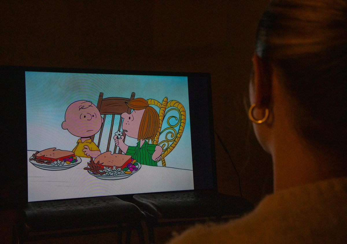 Student watching Charlie Brown. November 12, 2024.