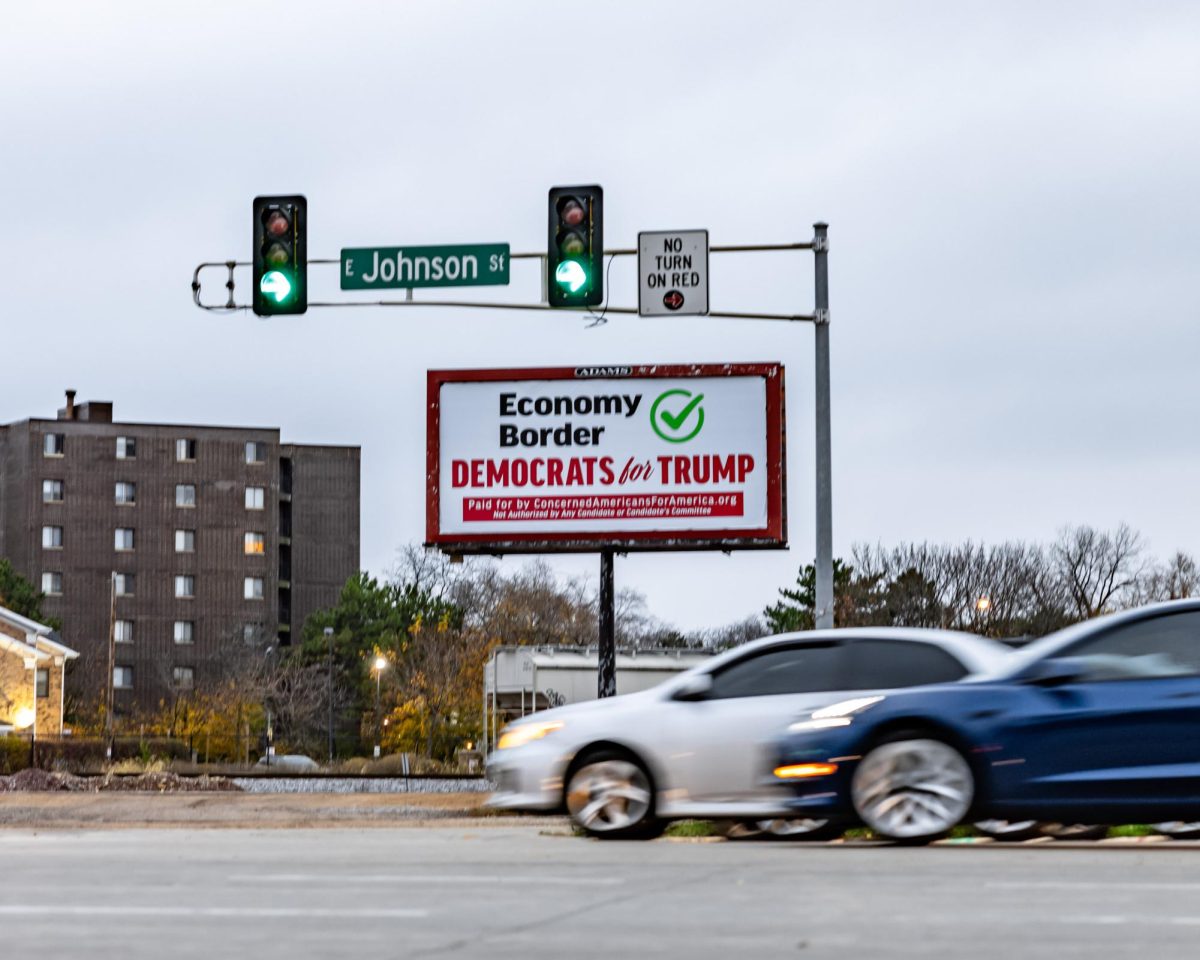 'Democrats for Trump' billboard near the intersection of Pennsylvania Ave. and First Street. November 4, 2024.