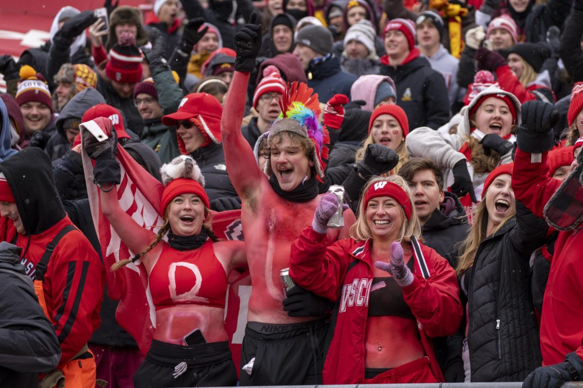 Badgers fans in the student section during Jump Around. November 29, 2024.