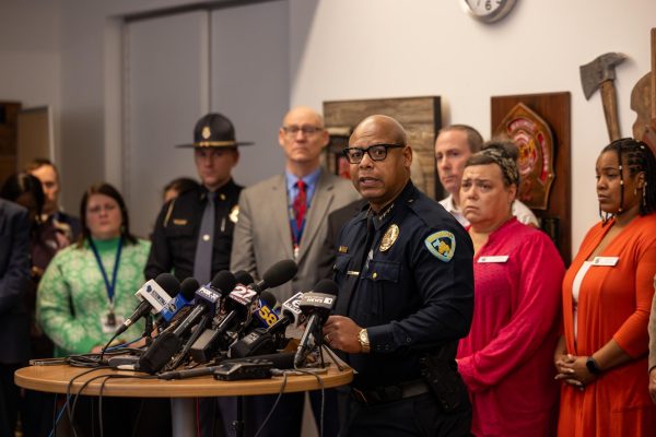 Madison Chief of Police Shon Barnes addresses the nation following a shooting at Abundant Life Christian School in Madison. December 16, 2024.