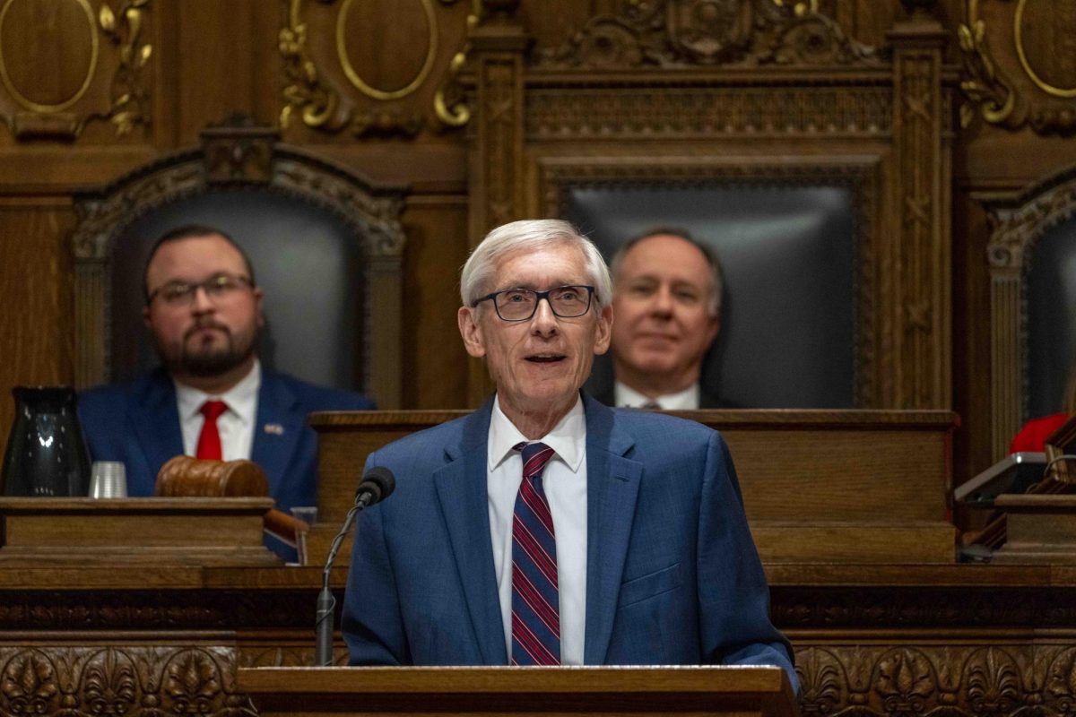 Governor Tony Evers speaks during the State of the State. January 22, 2025.