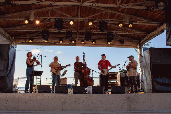 The Sorry Mountain Band — a bluegrass, trad country and swing group — plays at the Memorial Union Terrace. July 17, 2025.