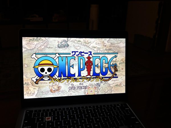 "One Piece" playing on laptop. October 15, 2025.