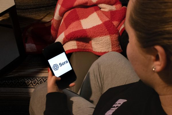 Student opens Sora on their phone. November 2, 2025.