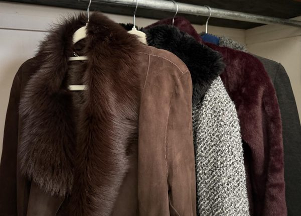 Fur coats hang in a closet. January 27, 2026.