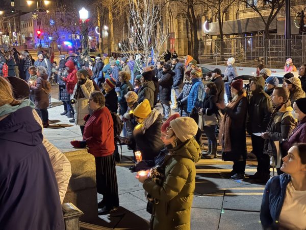 Attendees holding candles at the “ICEOUT Solidarity Vigil and Action" event, which was held by VOCES de la Frontera. January 9, 2026. 